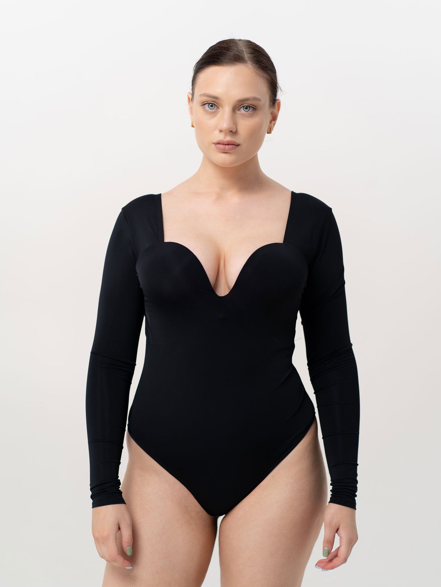 Body Slim Black Push Up with Long Sleeves Mono