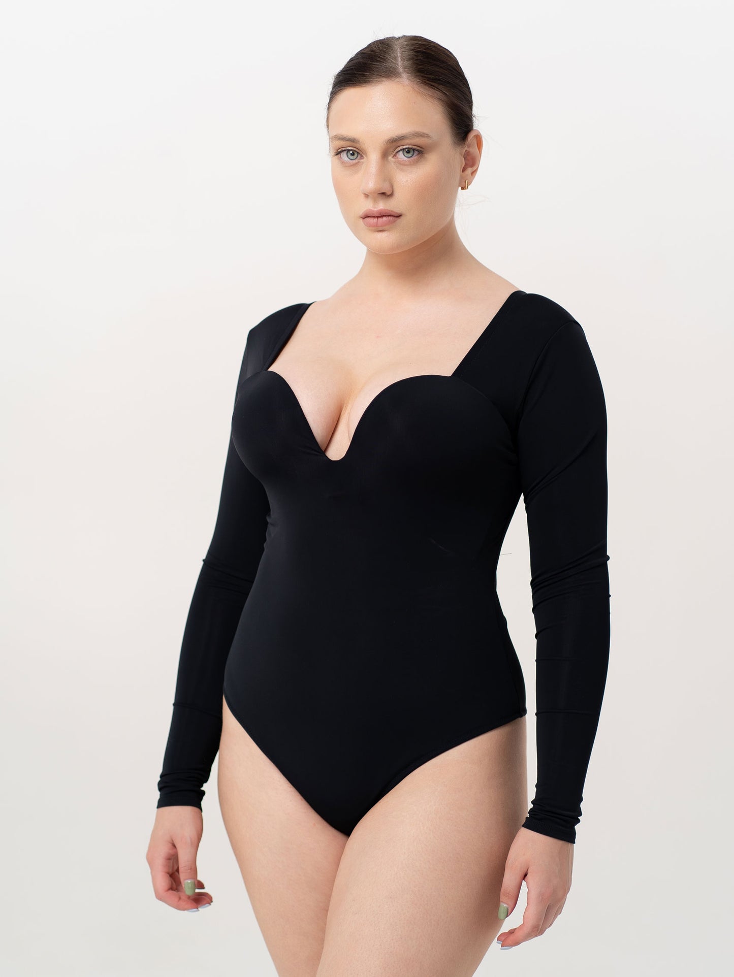 Body Slim Black Push Up with Long Sleeves Mono